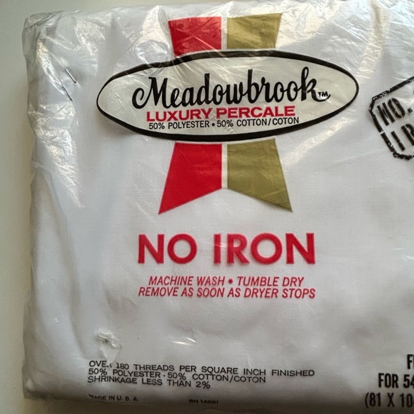 Meadowbrook Luxury Percale No Iron Full Flat Sheet Irregular - Picture 2 of 5